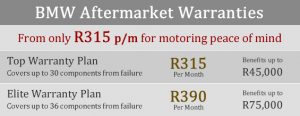 BMW aftermarket warranty plans and prices for BMW 116 125 320i 325 530 735 X3 X5